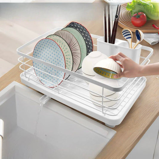 The Culinary House - Dish Rack for Kitchen Counter – Compact Drainer (Single Layer, Silver)