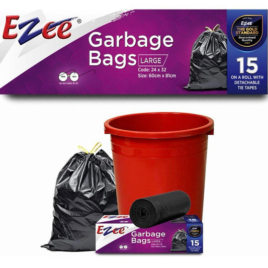 The Culinary House - Easy Garbage Trash Bags (30 Pieces, Large 24 x 32 Inches, Pack of 2)