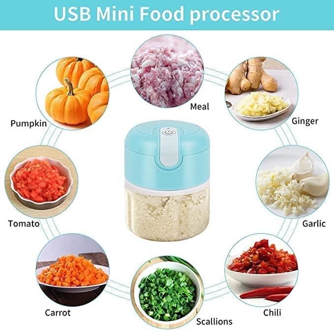 The Culinary House Mini Electric Meat/Garlic Chopper Portable Food Processor