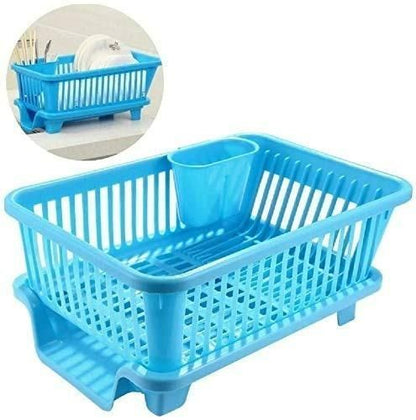 The Culinary House 3 in 1 Kitchen Dish Drainer (Blue)