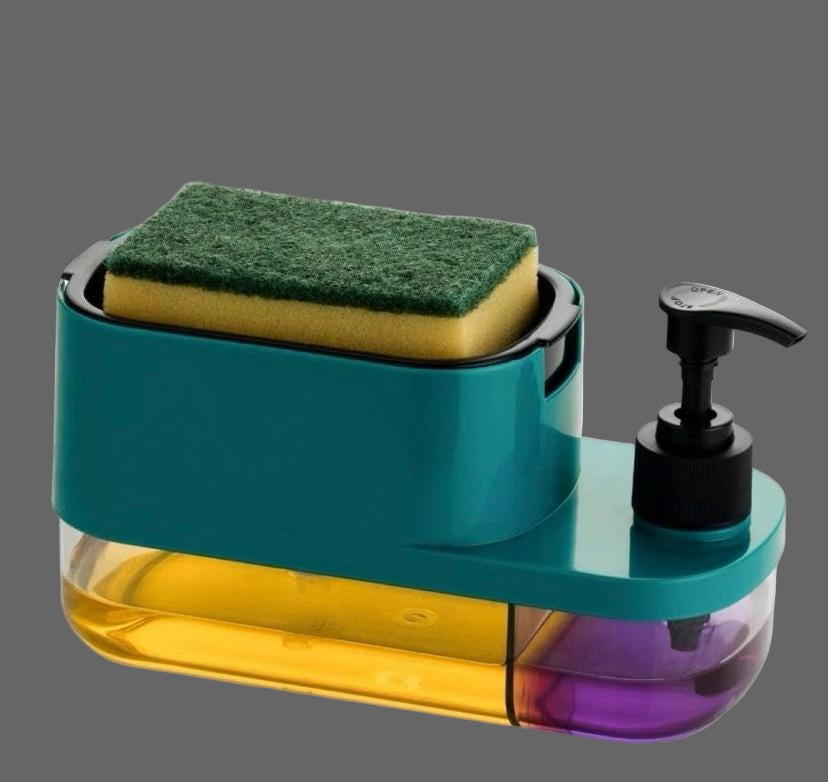 The Culinary House - Soap Pump Dispenser with Sponge Holder – Multi-Colour