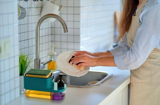 The Culinary House - Soap Pump Dispenser with Sponge Holder – Multi-Colour