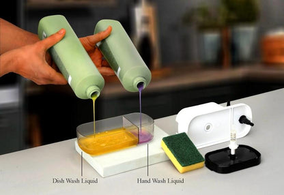 The Culinary House - Soap Pump Dispenser with Sponge Holder – Multi-Colour