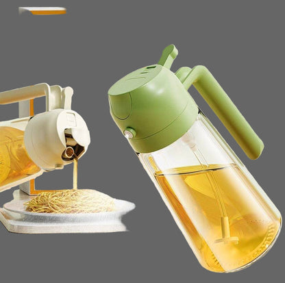 The Culinary House - 2 in 1 Oil Dispenser 500ml Oil Sprayer Bottle for Cooking