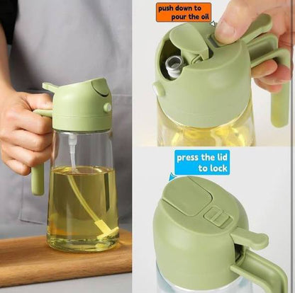 The Culinary House - 2 in 1 Oil Dispenser 500ml Oil Sprayer Bottle for Cooking