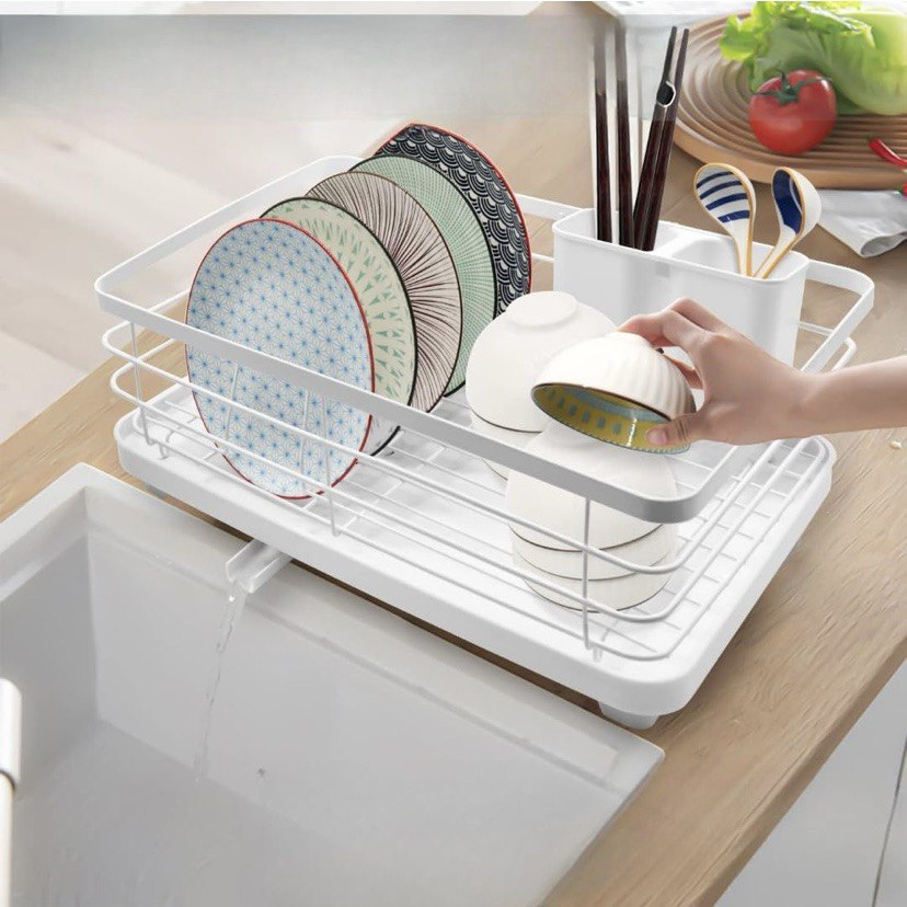 The Culinary House - Dish Rack for Kitchen Counter – Compact Drainer (Single Layer, Silver)