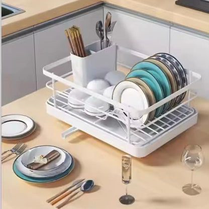The Culinary House - Dish Rack for Kitchen Counter – Compact Drainer (Single Layer, Silver)
