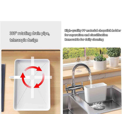 The Culinary House - Dish Rack for Kitchen Counter – Compact Drainer (Single Layer, Silver)