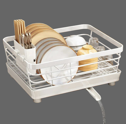 The Culinary House - Dish Rack for Kitchen Counter – Compact Drainer (Single Layer, Silver)