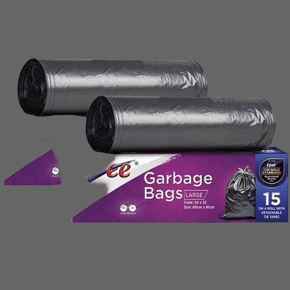 The Culinary House - Easy Garbage Trash Bags (30 Pieces, Large 24 x 32 Inches, Pack of 2)