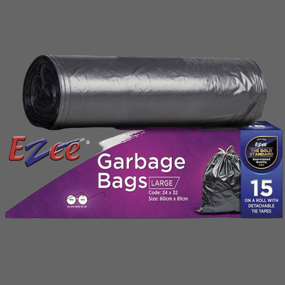 The Culinary House - Easy Garbage Trash Bags (30 Pieces, Large 24 x 32 Inches, Pack of 2)