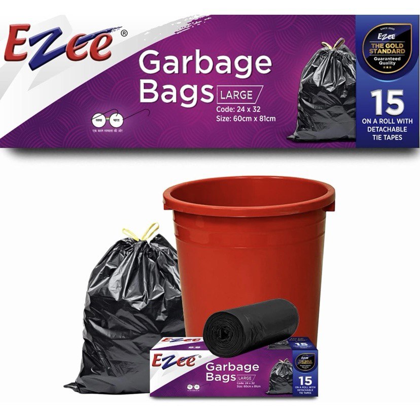 The Culinary House - Easy Garbage Trash Bags (30 Pieces, Large 24 x 32 Inches, Pack of 2)