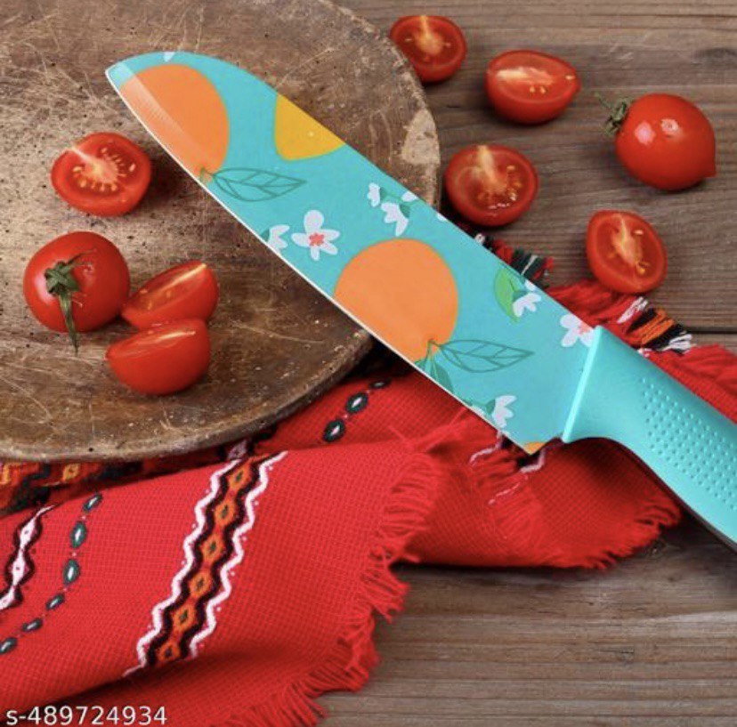 The Culinary House Kitchen Knives Stainless Steel Set of 3 – Professional Chef Knife, Meat Knife, and Utility Knife with Non-Slip Handle – Sharp, Durable, and Ergonomic Knives for Home Kitchen (Blue)