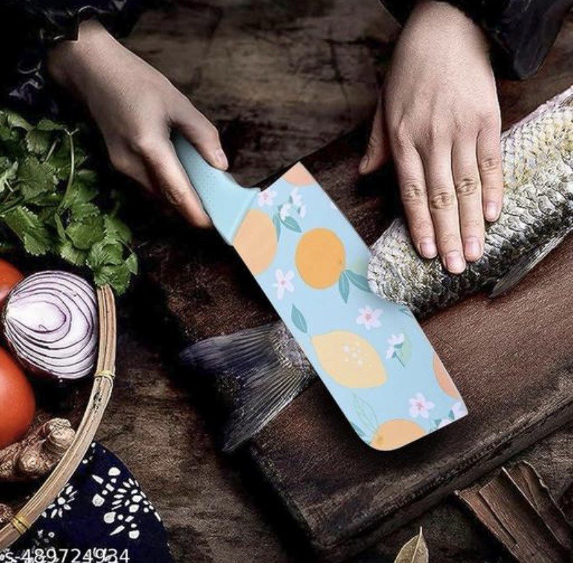 The Culinary House Kitchen Knives Stainless Steel Set of 3 – Professional Chef Knife, Meat Knife, and Utility Knife with Non-Slip Handle – Sharp, Durable, and Ergonomic Knives for Home Kitchen (Blue)